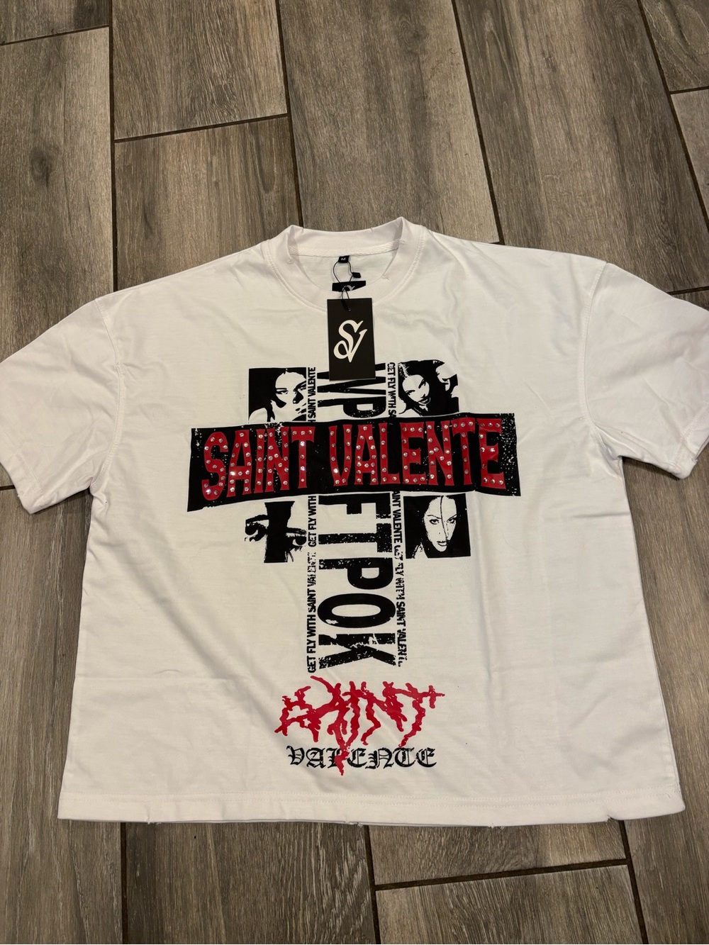 Women’s White Graphic Tee -new